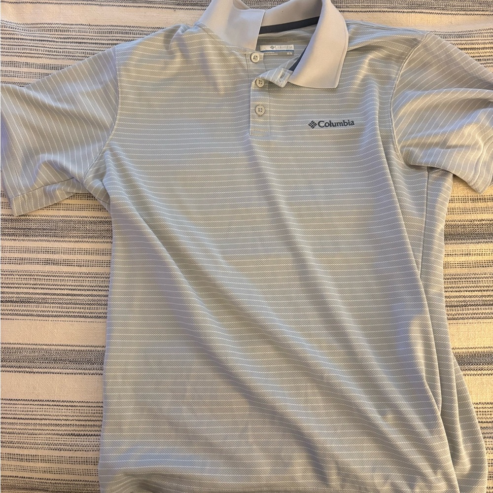 Columbia Polo Shirt - Light Gray Stripes